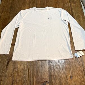 Billabong White Long Sleeve Men's Tee, UVSURF UPF 50+